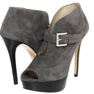 MICHAEL Michael Kors Gray Suede Open Toe Bootie